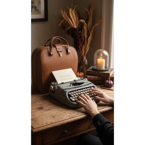 Royal Royalite Portable Typewriter Made in Holland Case Mid Century 1950s